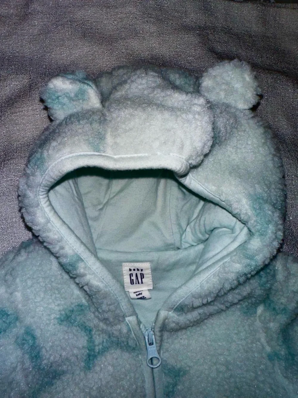 GAP Light Blue Star Fleece Hooded Sleep Suit